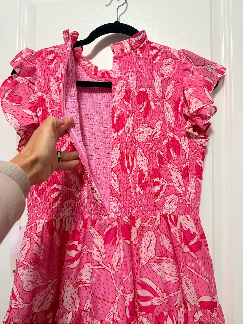 Pink Floral Ruffle Short-Sleeve Dress - Picture 5 of 5